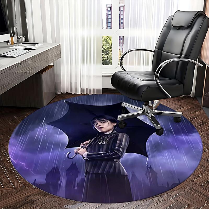 The Addams Family Chair Mat Round Rug Office Carpet, Non Slip, Suitable for Living Rooms, Bedrooms,Decor1205733a
