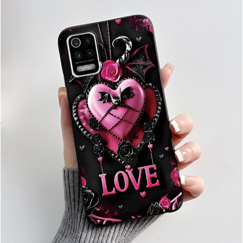 Case For LG K52 Q52 K62 Phone Case Luxury Cute Love Rabbit Funny Ultra Thin Slim Soft Black TPU Silicone Protective Back Cover