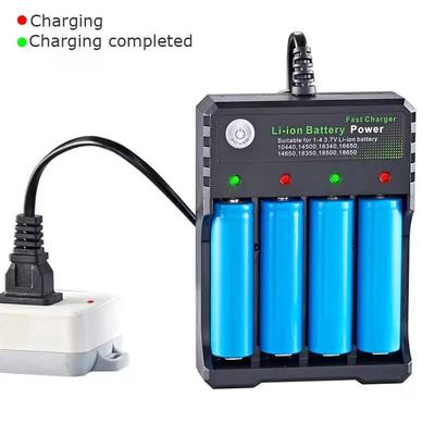 New 18650 Battery Charger Black 1 2 4 Slots AC 110V 220V Dual For 18650 Charging 3.7V Rechargeable Lithium Battery 4 Ports Charger