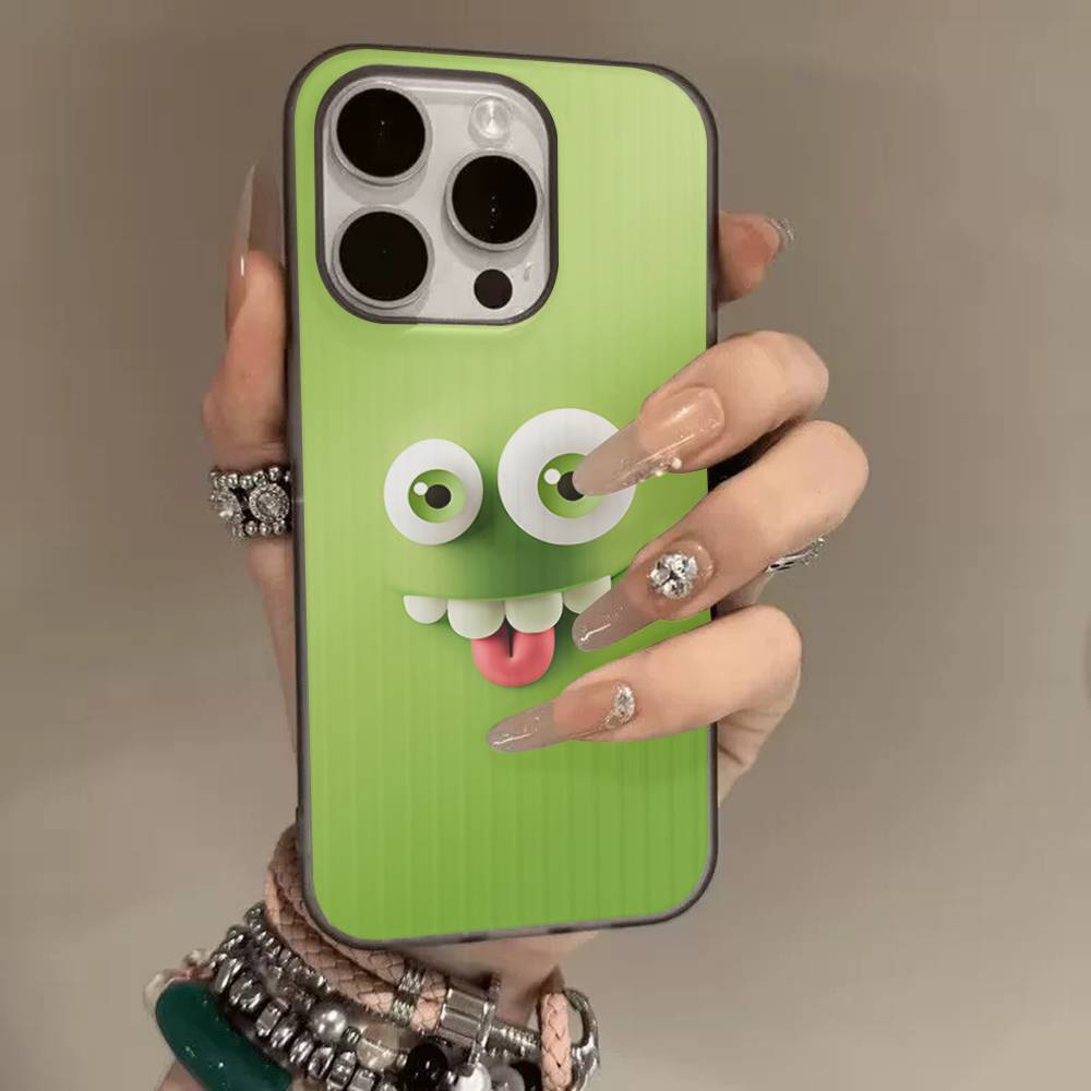 Funny Face For IPhone 17 16 15 14 13 12 11 Pro Max Plus Pro Clear Phone Cover Non-Slip Shell