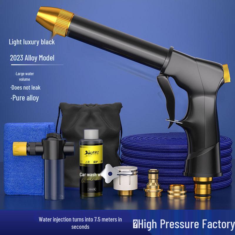 High-Pressure Retractable Spray Gun for Household Water Hose - Ideal for Car Wash and Garden Use