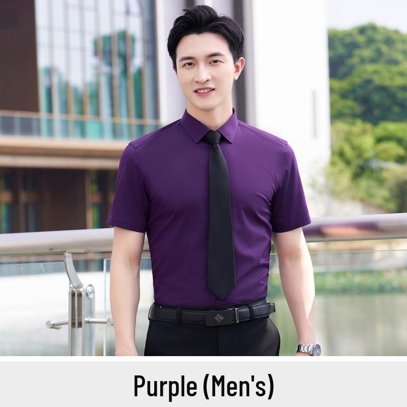 Unisex Bamboo Fiber Slim-Fit White Shirt – Wrinkle-Resistant Formal Wear for Spring/Summer Commuting