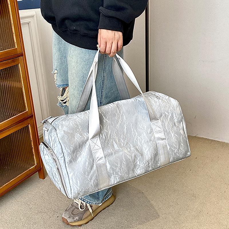 Fashionable and Elegant, Dark-patterned, Large-capacity Hand-held Travel Bag with Dry and Wet Separation, Shoe Compartment, Fitness Bag with Handle