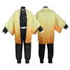 Adulte/enfants Anime Agatsuma Zenitsu Cosplay Costume Perruque Chaussures Hommes Kimono Jaune Cape Tenues