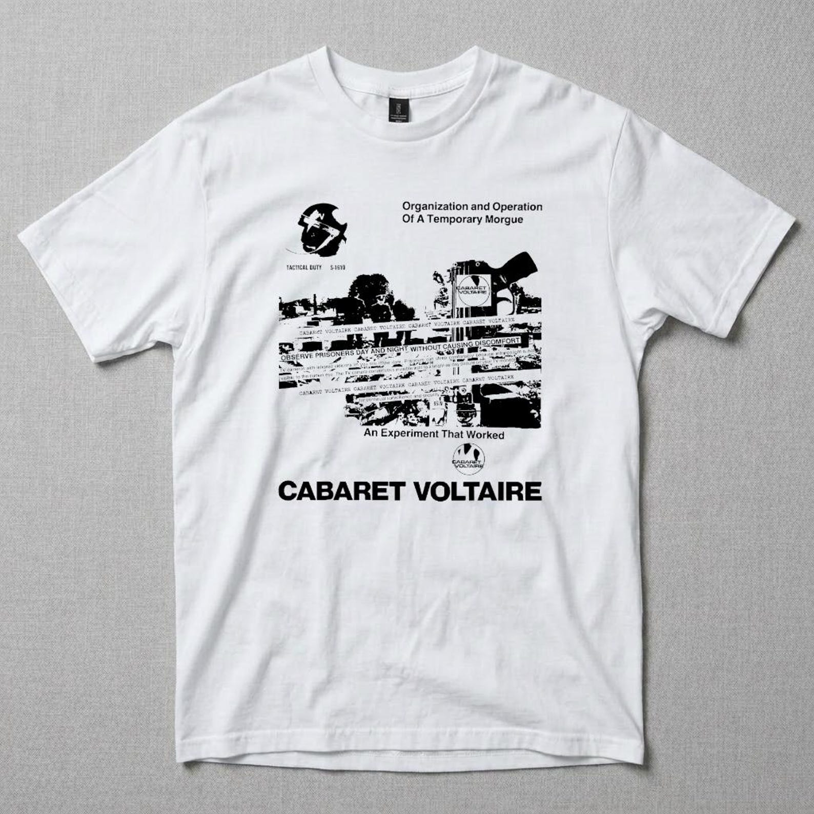 CABARET VOLTAIRE Morgue T shirt 80s Industrial Electronic Tee Post Punk Synth Experimental Music Graphic Unisex XL