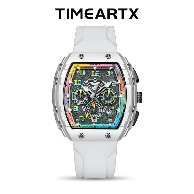 TIMEARTX Herren Multifunktions-Quarz-Uhr: Leuchtendes, Wasserdichtes Silikonarmband Modeaccessoire