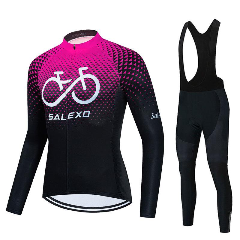 Long-sleeved Cycling Suit, Men's Quick-drying Breathable Strap, Spring and Autumn Mountain Road Cycling Suit