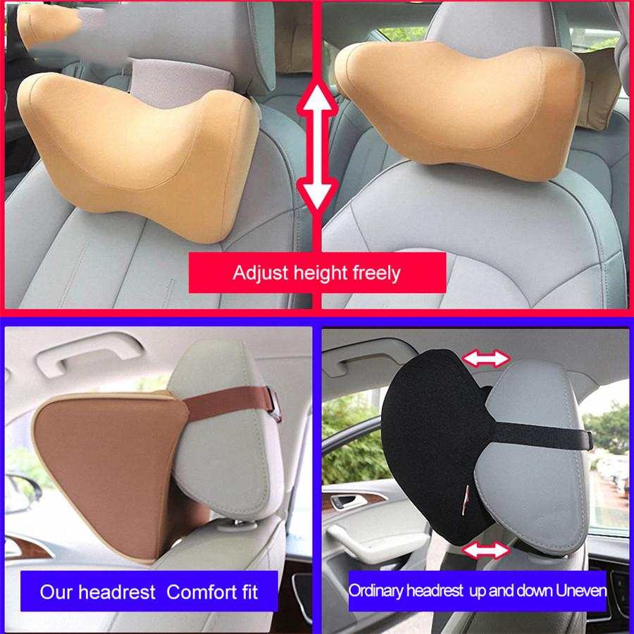 Black Memory Foam 3D U-Style Car Seat Headrest Neck Pillow Home Adjustable