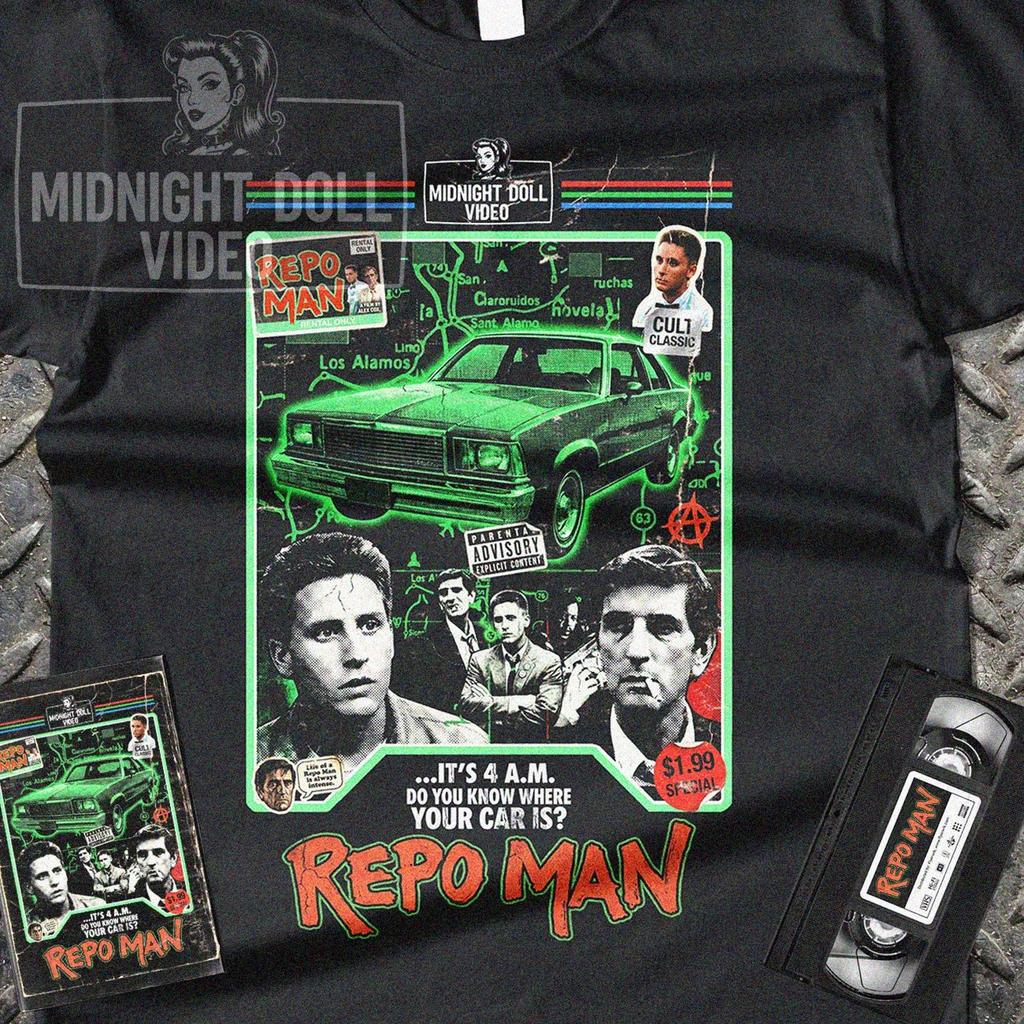 Repo Man 1984 T-Shirt - Retro Sci-Fi Punk Cult Movie Tee