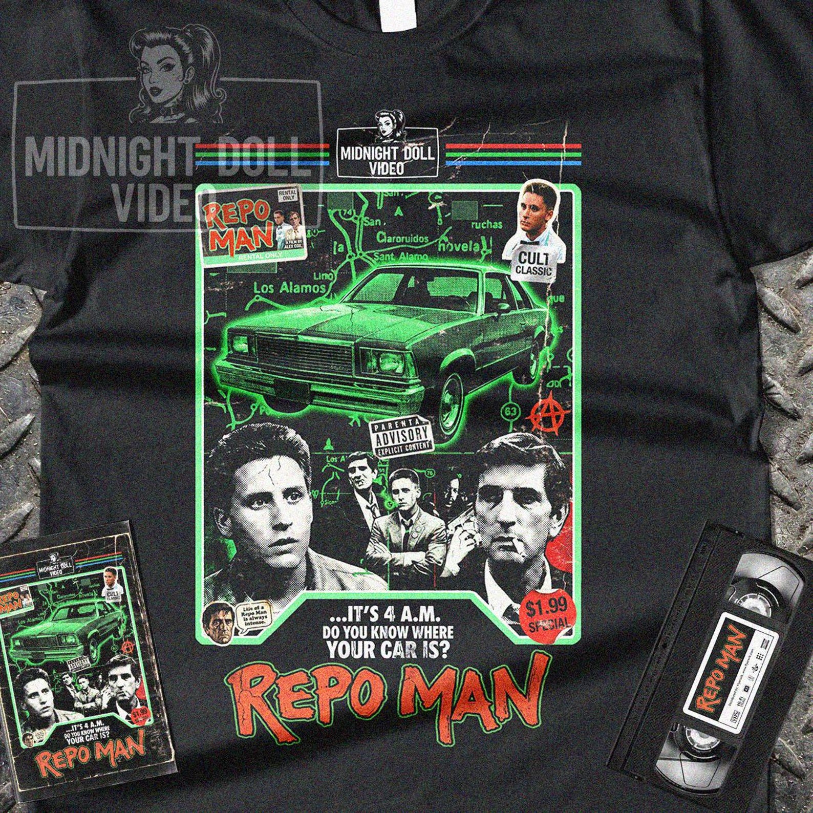 Repo Man 1984 T-Shirt - Retro Sci-Fi Punk Cult Movie Tee S
