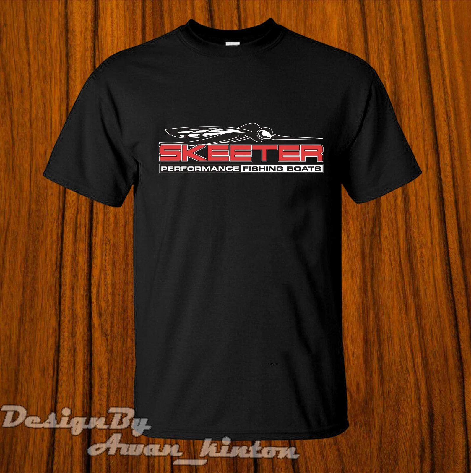 Men s and Women s T-shirts Cotton Tshirt Skeeter Funny Boat Logo Black Color Made In Usa S