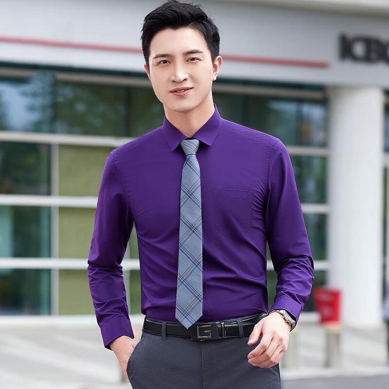 Unisex Wrinkle-Resistant Business Long-Sleeve Shirt
