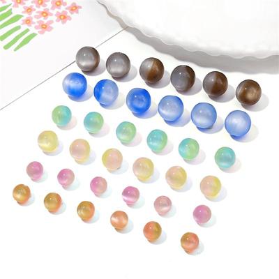 Hars imitatie Cat Eye dubbele kleur ronde kralen hanger bedels voor sieraden bevindingen DIY ketting armband accessoires