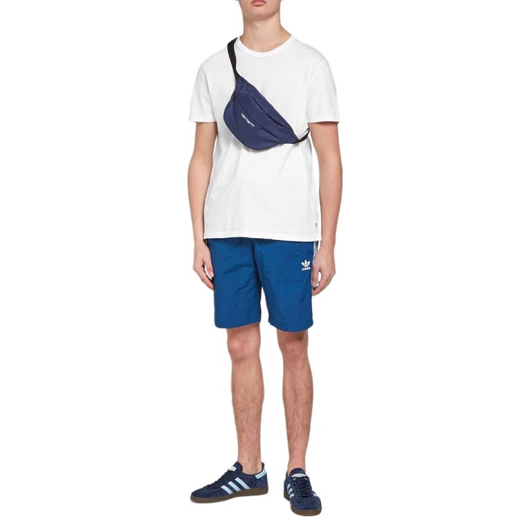 Adidas Originals Trefoil Stripe Sports Shorts Men Shorts Blue DV1578