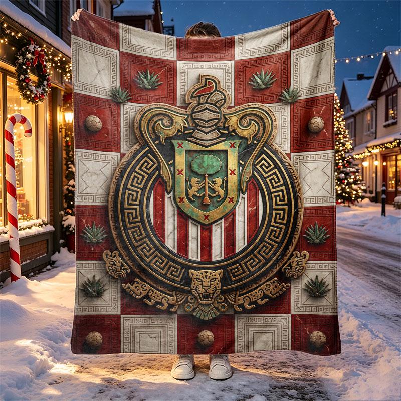 Club Deportivo Guadalajara Pattern Blanket for Home Decoration, Bed, Sofa, Car Travel, Camping, Suitable for All Seasons, Birthday Christmas Gift