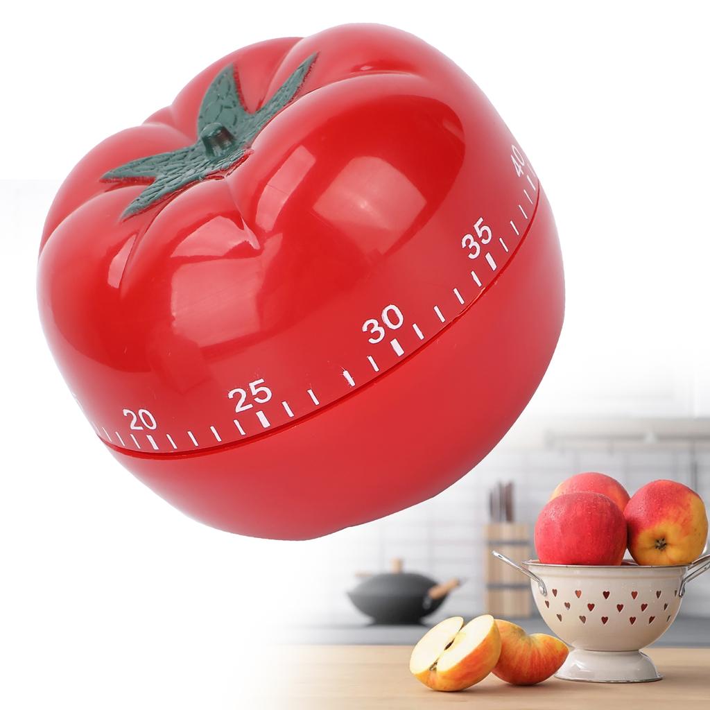 Tomato Shaped Mechanical Wind Up Timer Home Beauty Salon Rotating Count Down Timer