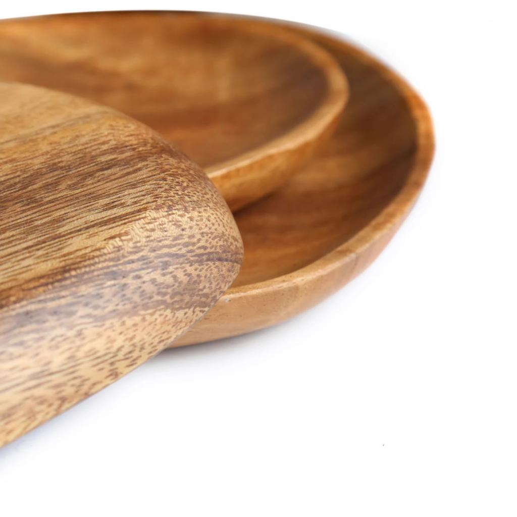 South American Walnut Melon Seeds Plate Japanese Solid Wood Snacks Fruit Dessert Tray Creative Acacia Wood Dessert Plate
