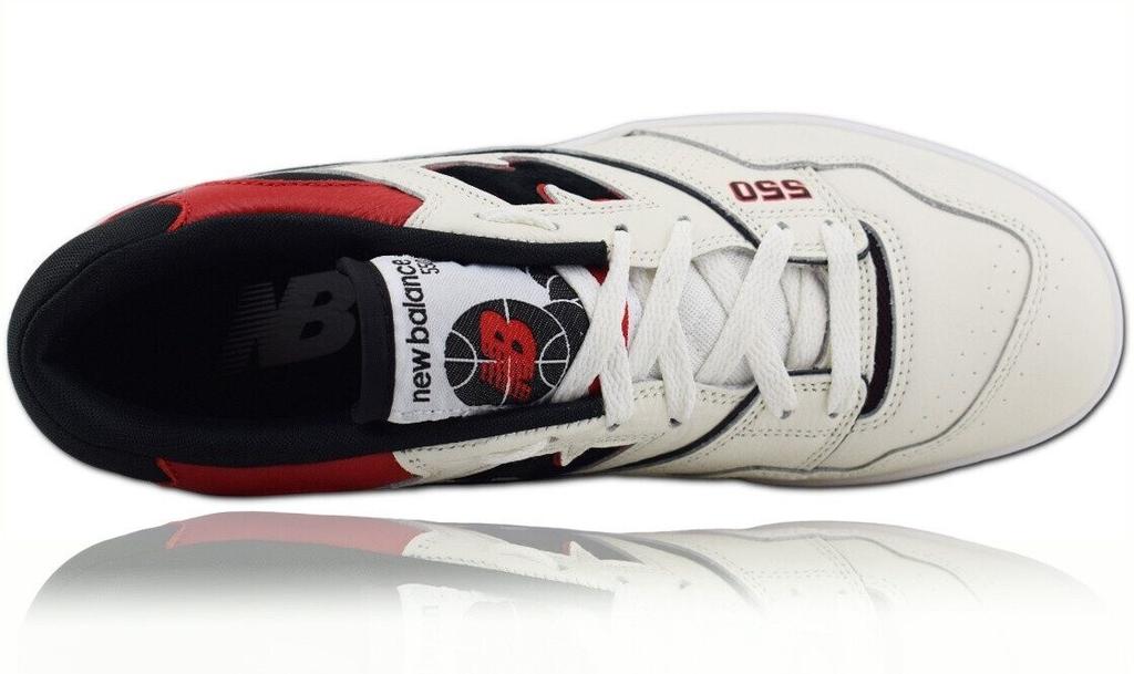New Balance 550 Sneakers In Sea Salt Color with Red and Black