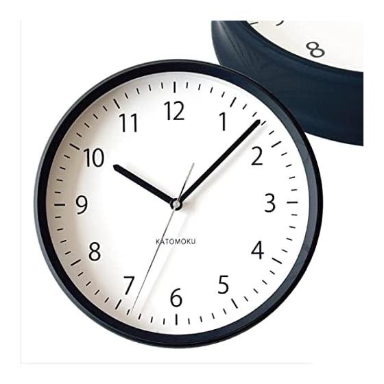 KATOMOKU muku clock 4 black km-57BKRC wall clock continuous second hand diameter 30.6cm (radio clock)