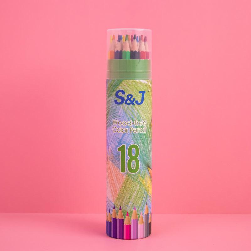 Oil-Based Colored Pencils Set - 24 Colors for Primary School Drawing & Painting