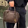 New Small Square Box Women's Bag Handmade Leather Woven Shoulder Oblique Span Bag Handbag Large-capacity Commuter Bag