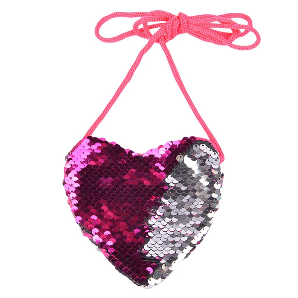 Cute Women Girls Mermaid Sequins Coin Purse Wallet Mini Messenger Bag Handbags