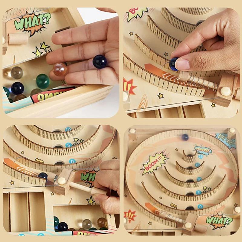 Wooden Pinball Machine Board Games Flipper Automat Mini Pinball Brain Teaser Pinball Table Game Party Social Adult Kids Toy Gift