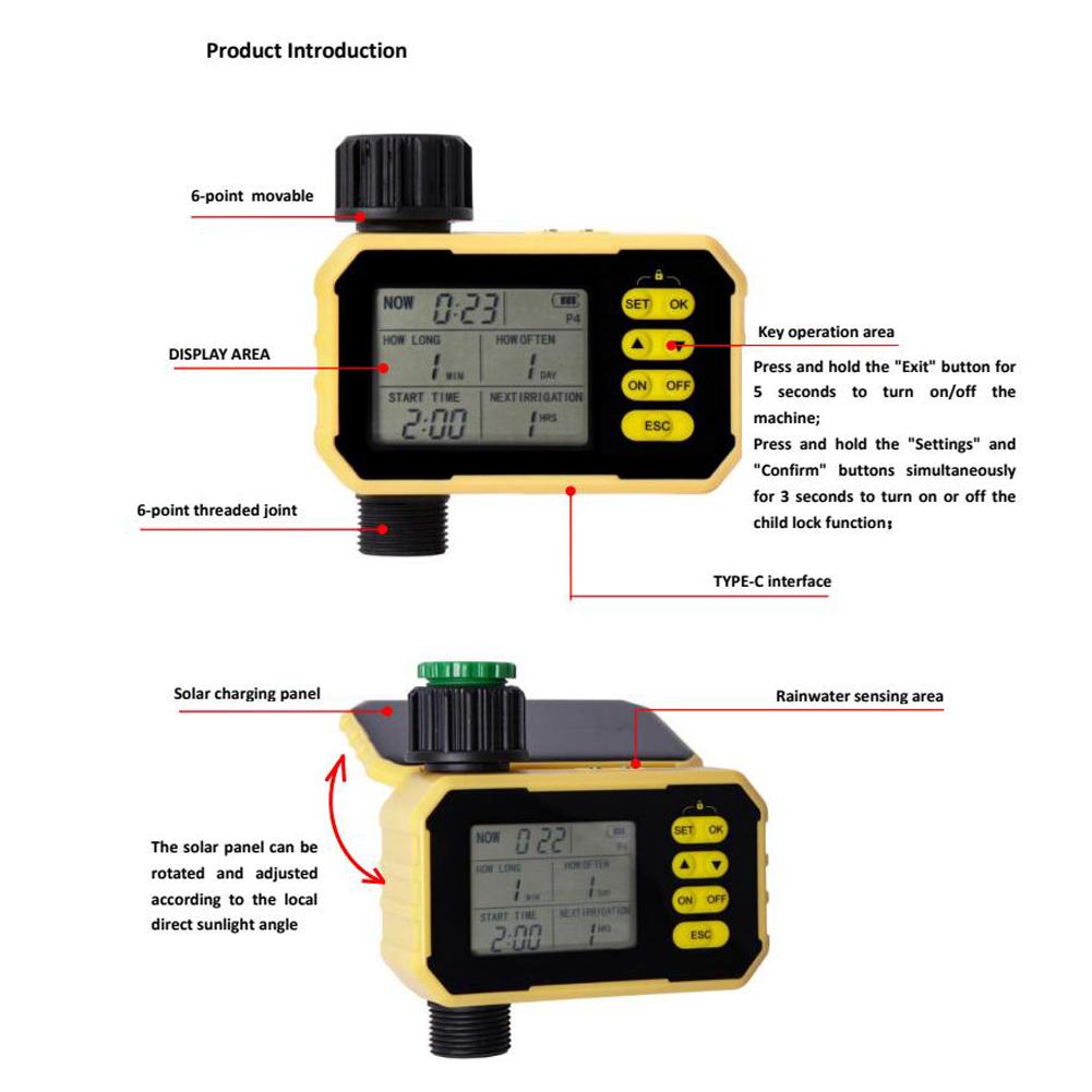 Gardening Water Timer Automatic Watering Device Garden Balcony Rain Sensing Control Intelligent Irrigation System Controller with Rain Delay Function ABS
