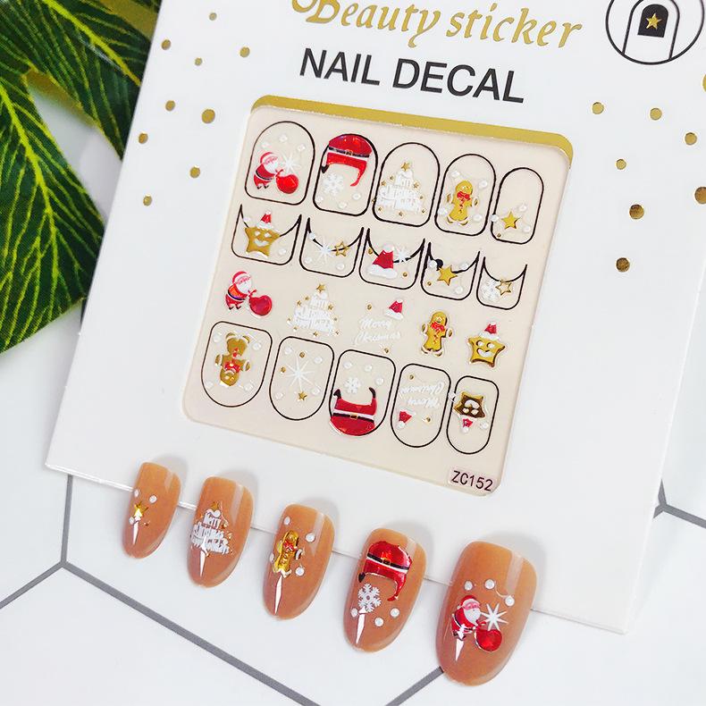 Adesivi di Bellezza Nuovi Ornamenti per Nail Art Natalizi Pupazzo di Neve Regalo di Natale Adesivi per Nail Art Adesivi 3D per Unghie