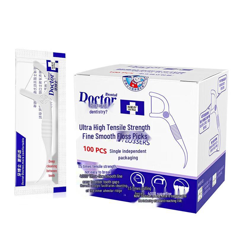 Dr. Dentist Ultra-Strength Smooth Dental Floss Picks (100 Count)