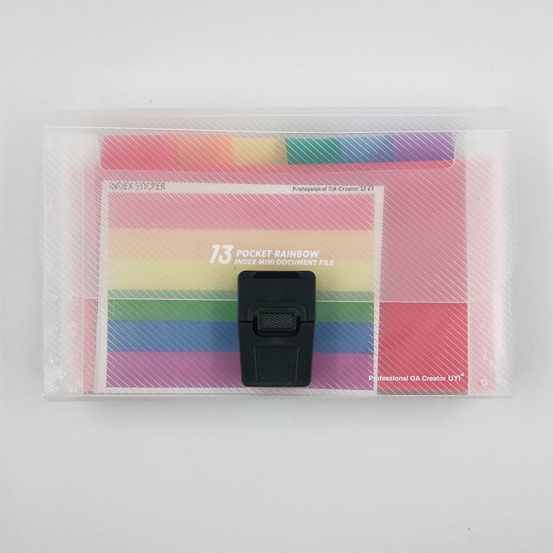 Large Capacity Waterproof Accordion Folder with Rainbow A4 Pages