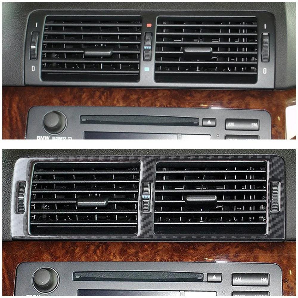 1Pc Air Vent Trim Auto Carbon Fiber Console Air Vent Sticker Trim for -BMW 3 Series E46 98-04 Car Interior Accessories