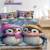 Penguin Pattern Bedding Quilt Set Quilt Cover Pillowcase Home Decoration Birthday Gift (1 * duvet cover + 2 * pillowcase, without core)