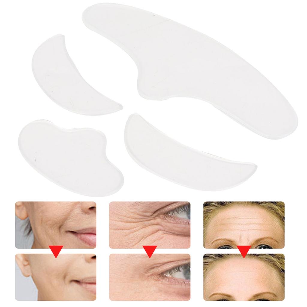 4Pcs Anti Wrinkle Silicone Patch Pad Skin Lifting Washable Forehead Eye Face Chin Patch