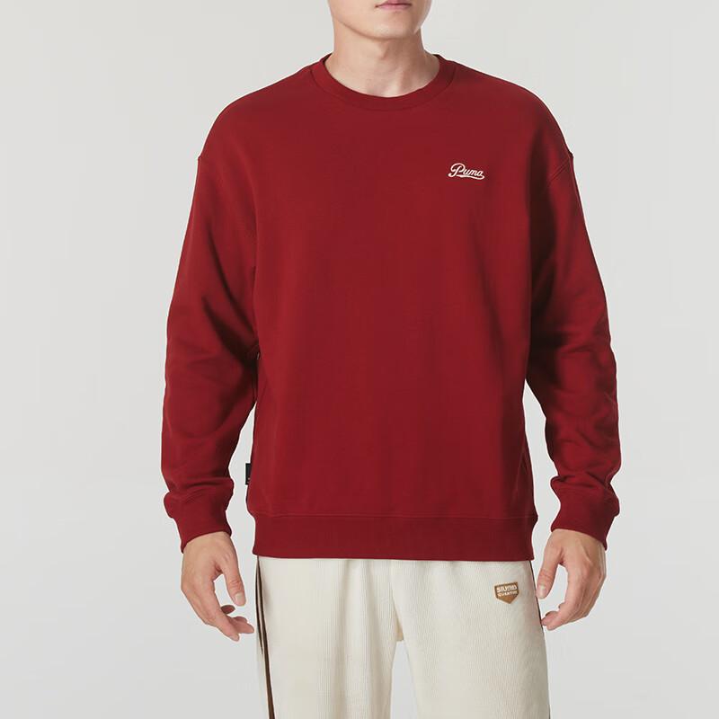 Puma Logo Solid Color Comfortable Breathable Casual Hoodie Men hoodies Red 630947-13