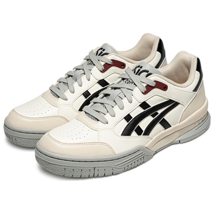 Asics Gel-Spotlyte Syntetická koža Pohodlné Odolné Nízke Retro Basketbalové Topánky Unisex Tenisky Off-White Čierna 1203A505-102