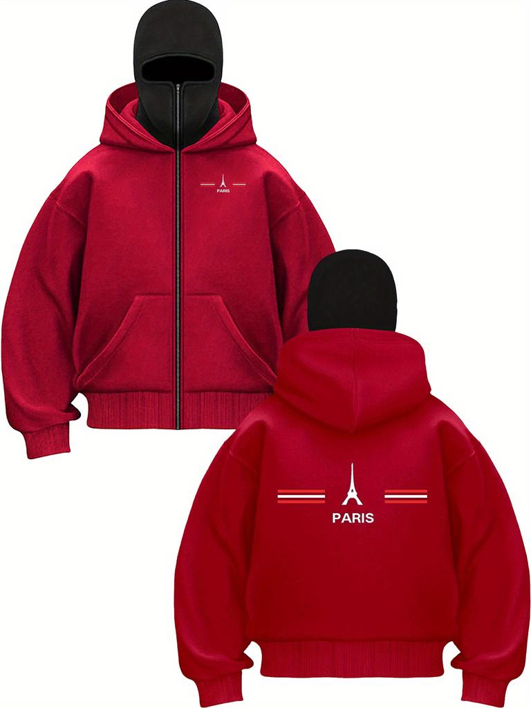 Oversized Streetwear Pullover Hoodie mit Frontreißverschluss Herren Kapuzensweatshirt Trendige Bekleidung Qualitätsnähte Modebegeisterte