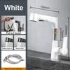 Black/Silver/White Pull Down Bathroom Faucet, 360° Swivel Spout with Dual Spray Modes, Heavy Duty Brass G1/2 Connection