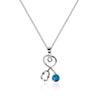 Creative Stethoscope Pendant Necklaces For Women Silver Color Zircon Crystal Aesthetic Choker Chain Jewerly Accessories Kbn041