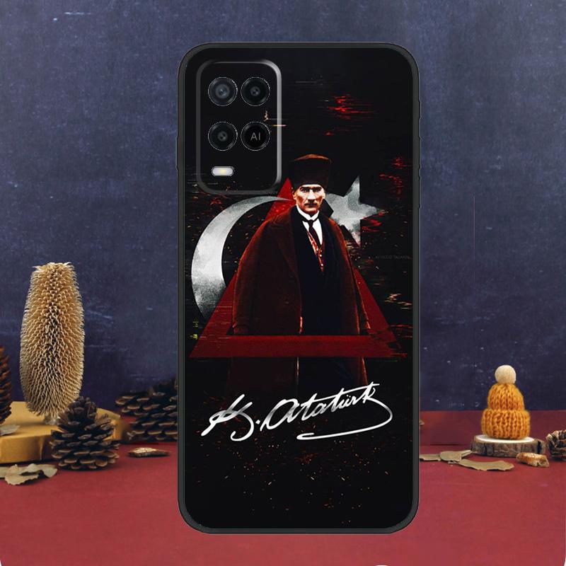 Turkey Mustafa Kemal Ataturk For OPPO A58 A78 A98 A15 A16 A17 A76 A96 A77 A52 A72 A5 A9 A79 A94 A74 A57S A53S A54S Case
