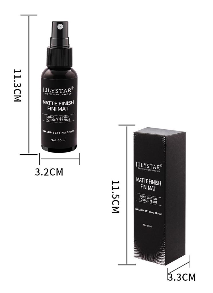 JULYSTAR Matowe Wykończenie Spray Utrwalający Makijaż Długotrwały Wodoodporny Kontrola Błyszczenia Odświeżający Fixer do Twarzy Przenośna Mgiełka Kosmetyczna Profesjonalny Makijaż