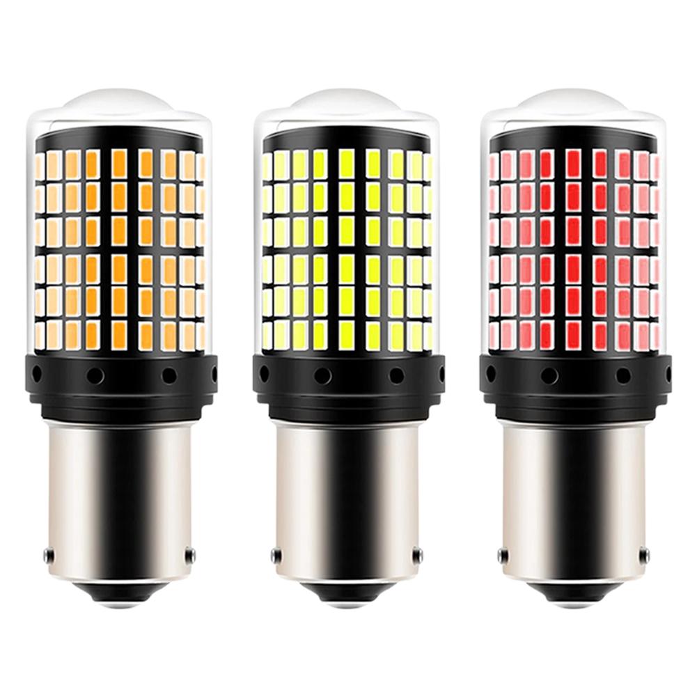 1pc AutoTurn Signal Light PY21W 5009 No Error Led Bulb Amber Blinker 144SMD 12V - 24V 18W Turn Signal Bulb
