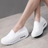 Breathable Knitted Women Casual Shoes Air-cushion Platform Shoes Slip-on Walking Loafers Working Shoes Big Size 35-44
