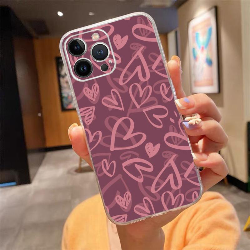 Phone Case For Iphone 17ProMax 17 Pro Air 16 15 14 13 Pro Max 16 15 14 13 Pro 15Plus Love Pink Heart