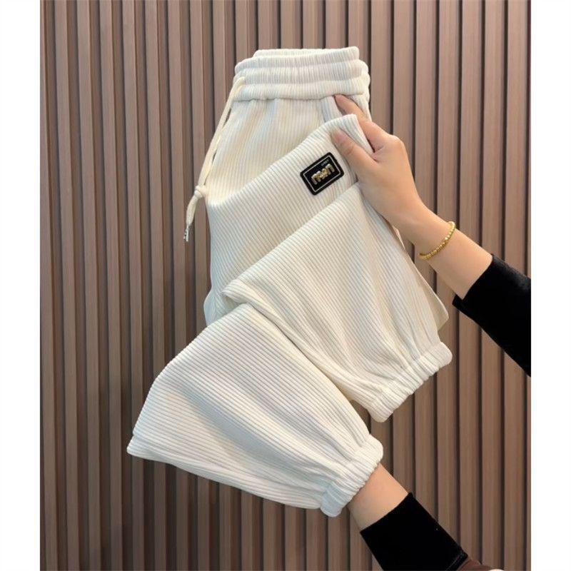 

Women s High Waist Corduroy Harem Pants - Slimming Cropped Fit for Spring & Autumn XL for 115-130 jin