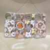 Floral Transparent Magnetic Bow Diamond Lens Case for iPhone 17 Pro Max