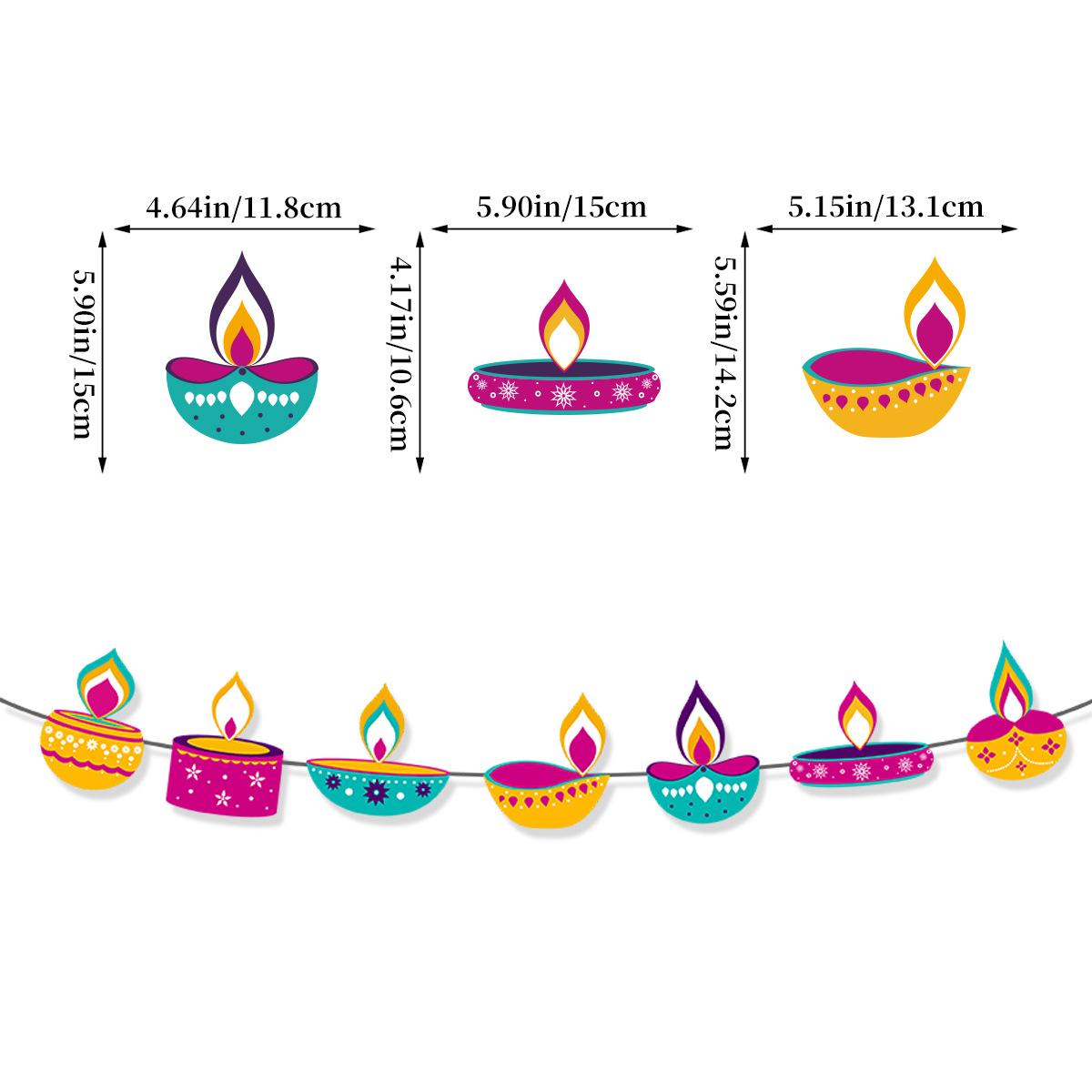 

India Diwali Theme Decoration Wanli Festival Banner Magic Lamp Latte Spiral Set Diwali latte