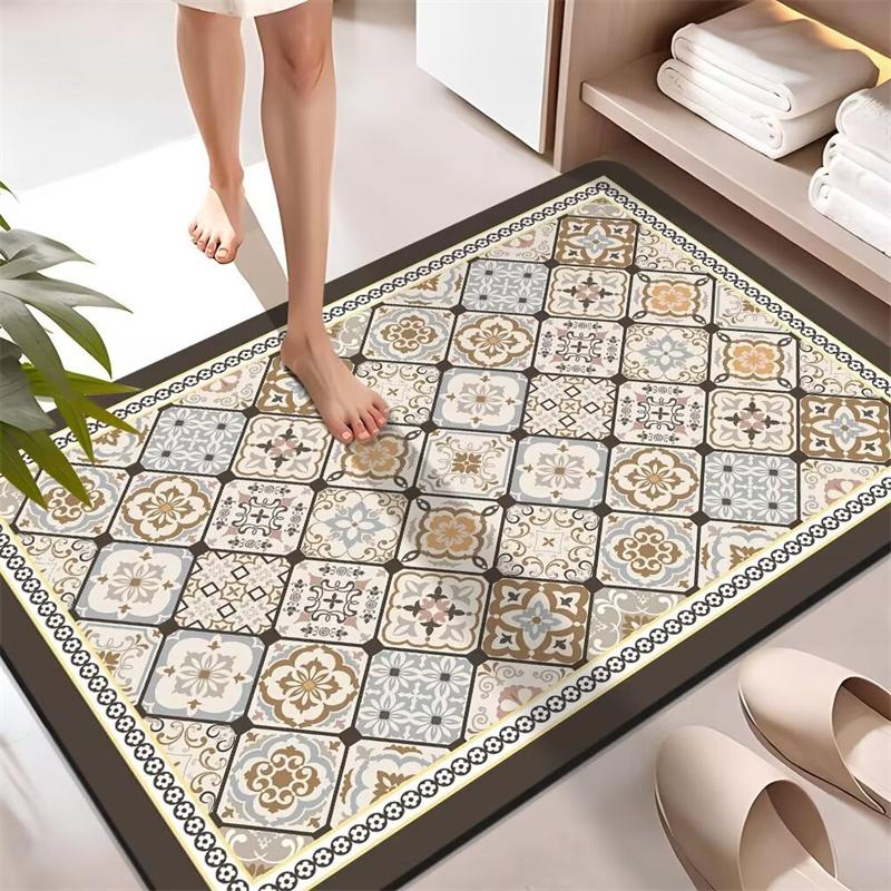 Bathroom Door MAT Kitchen Floor Mat Home Diatomaceous Earth Oil Absorbing Water Absorbing Soft Cushion Door Mat Quick Drying Long Strip Rug