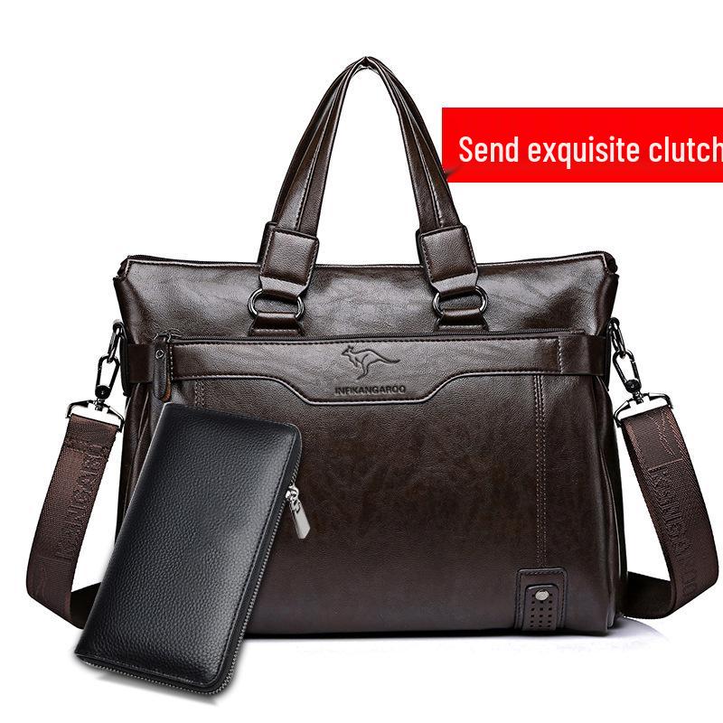 

Чоловічий портфель з м якої шкіри для бізнесу: Кенгуру Кросбоді з Великою Місткістю, Універсальна Сумка та Комп ютерна Сумка через Плече