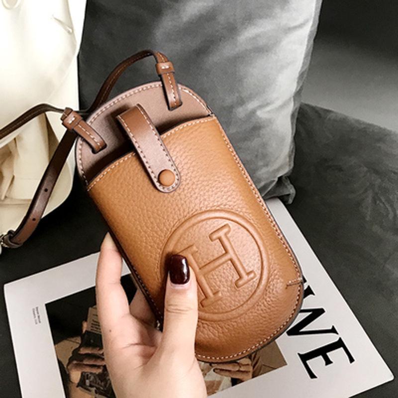 Women's Leather Crossbody Phone Bag - 2025 Summer Collection, Elegant & Compact Design